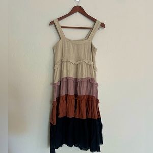 Vici Tiered Midi Women’s Dress Cotton Size Small Boho